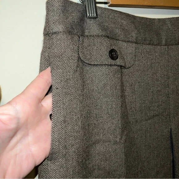 Women’s J Crew a line wool pleat pocket skirt size 12 side zip fully lined - Picture 5 of 7